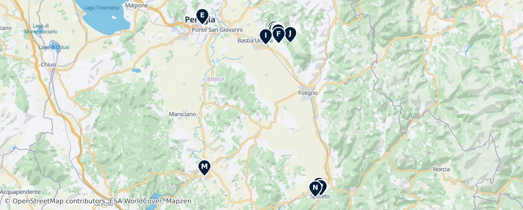 Map of Perúgia