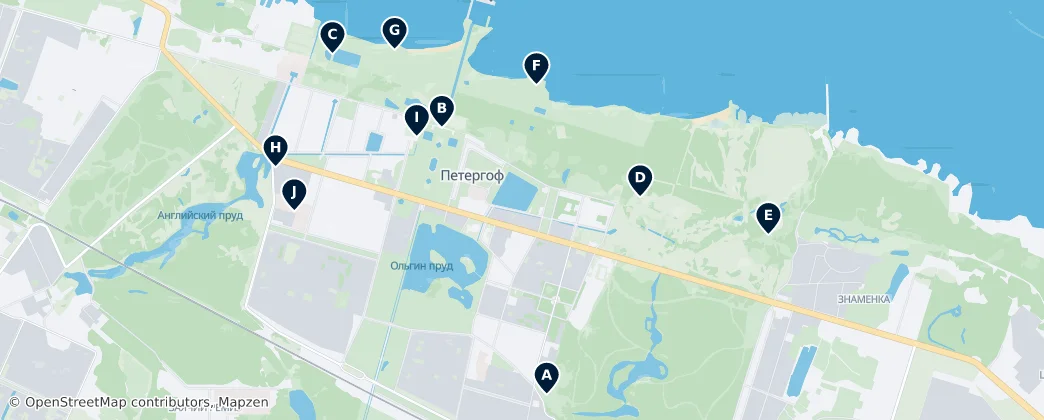 Map of Peterhof