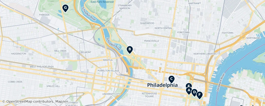 Map of Philadelphia County, Pennsylvania