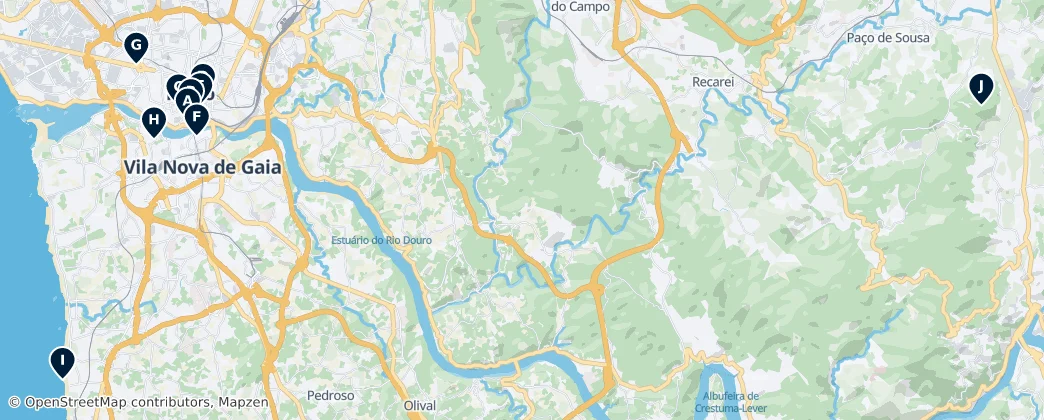 Map of Distrito do Porto