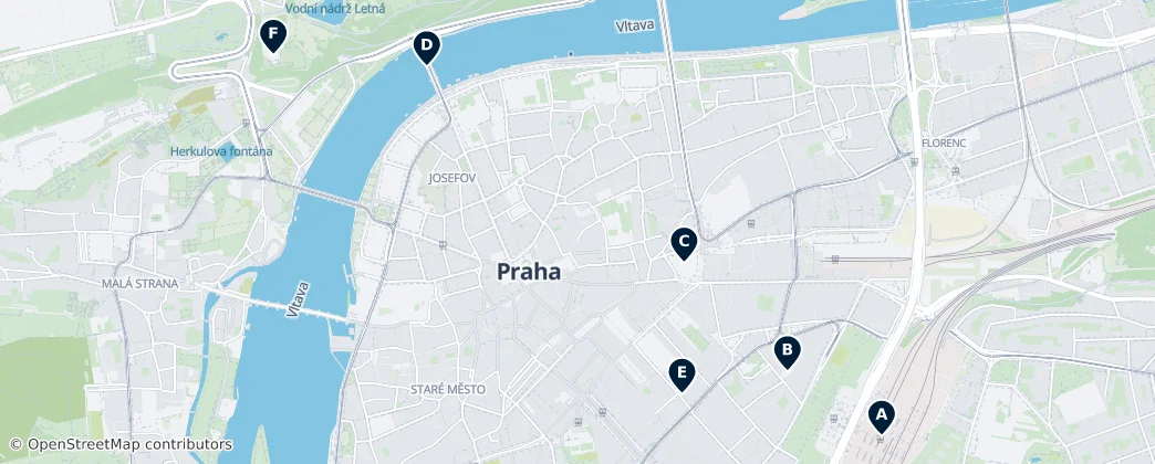 Map of Praga