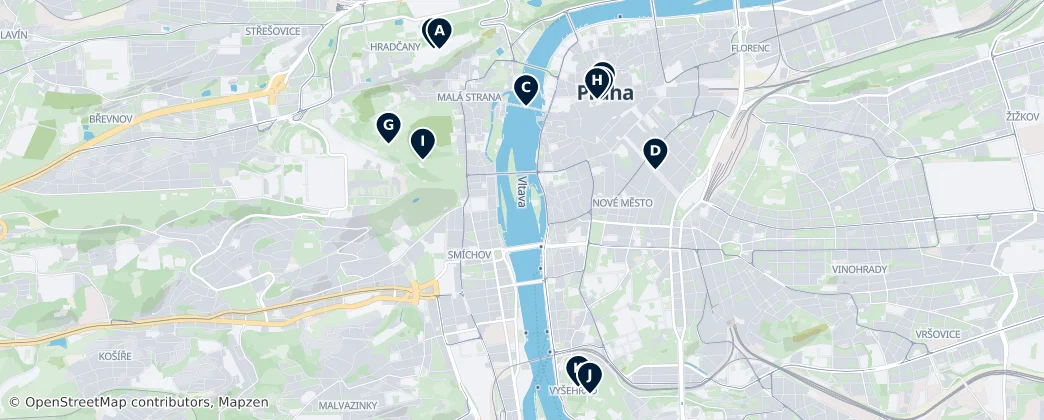 Map of Praga