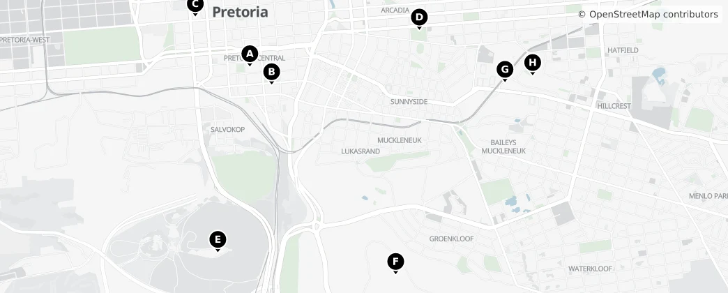 Map of Pretória