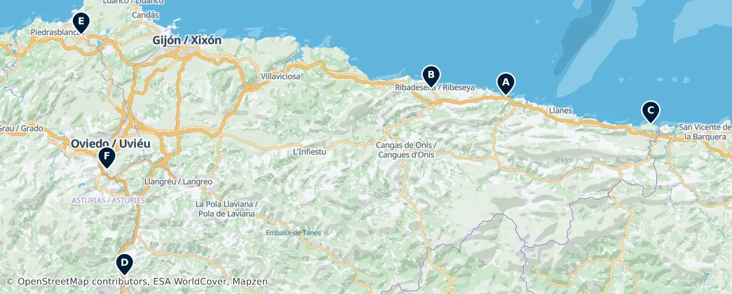 Map of Principado de Astúrias