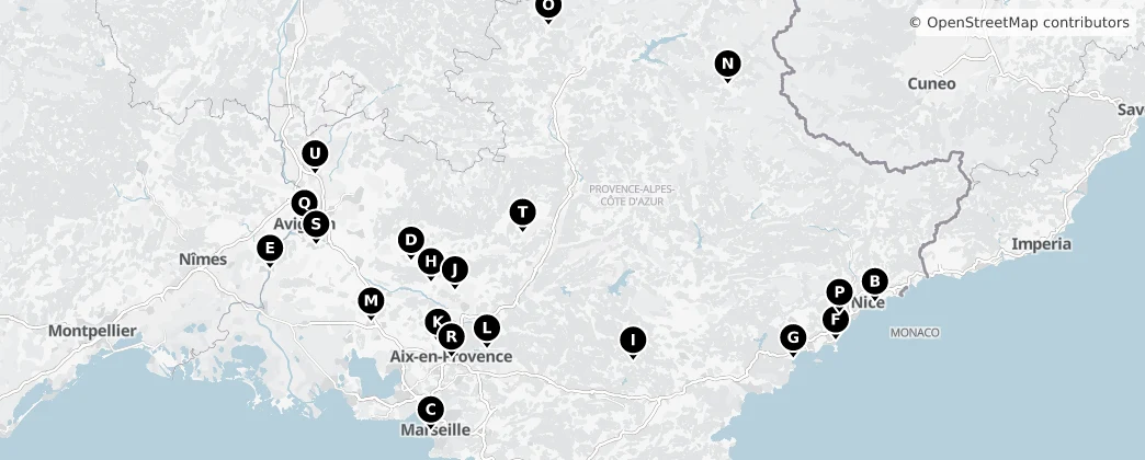 Map of Provença-Alpes-Costa Azul