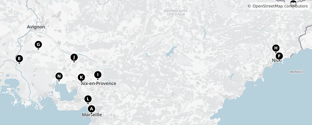 Map of Provença-Alpes-Costa Azul