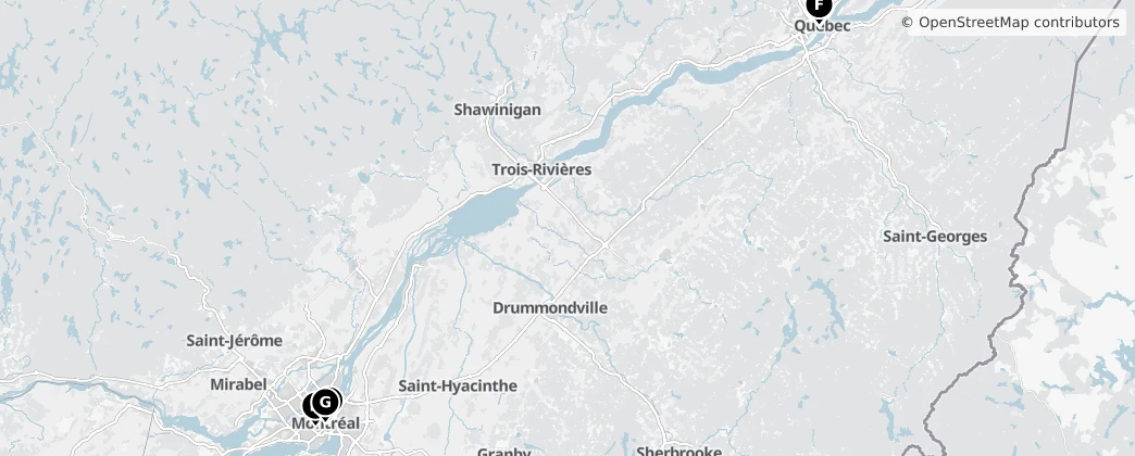 Map of Quebec