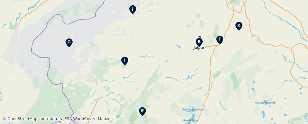 Map of Rajastão