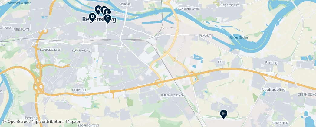 Map of Ratisbona