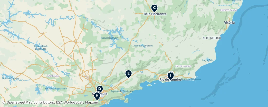 Map of Região Sudeste do Brasil