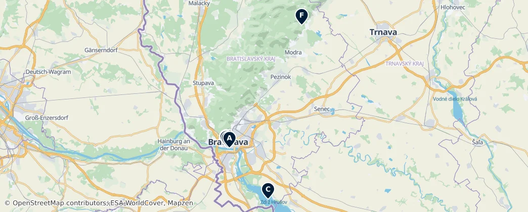 Map of Bratislava