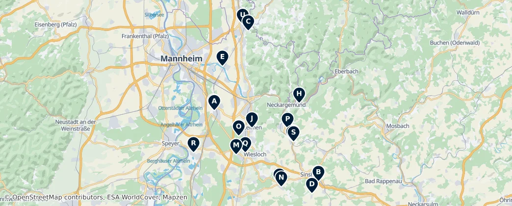 Map of Distrito do Reno-Neckar