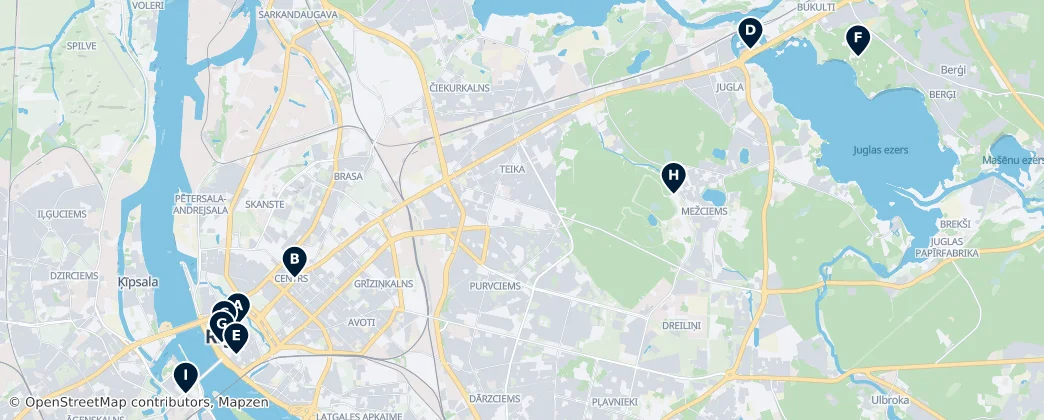 Map of Riga