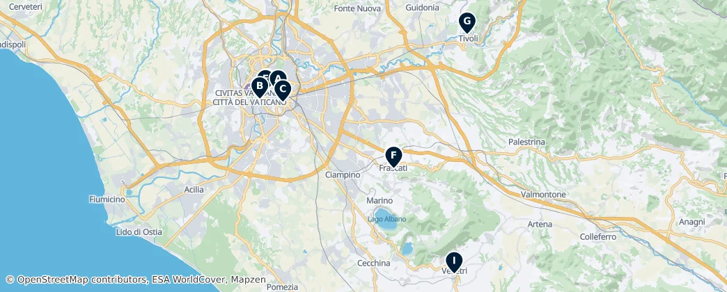 Map of Metropolitan City of Rome Capital