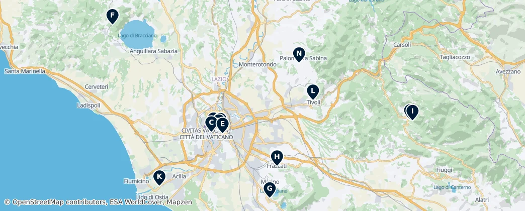 Map of Metropolitan City of Rome Capital