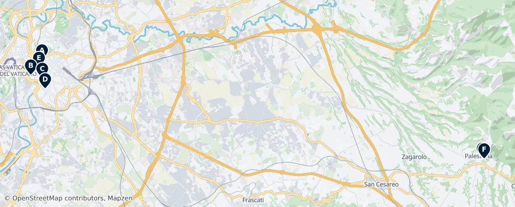 Map of Metropolitan City of Rome Capital