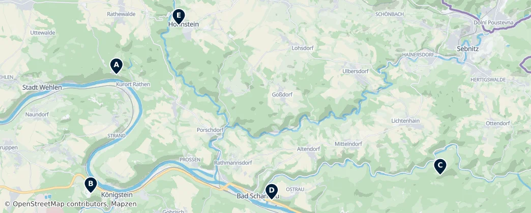 Map of Saxon Switzerland