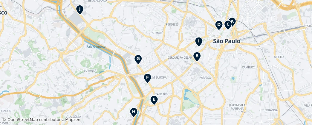 Map of São Paulo