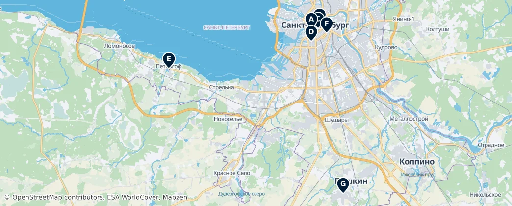 Map of São Petersburgo