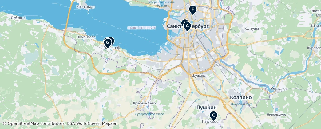 Map of Saint Petersburg
