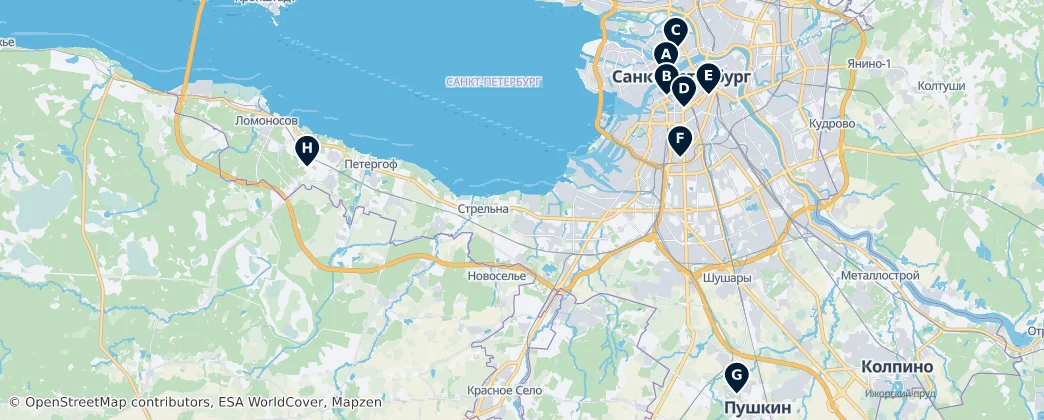 Map of São Petersburgo