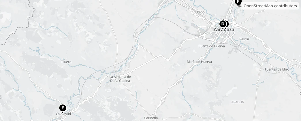Map of Saragoça