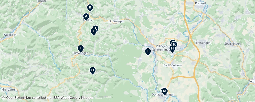 Map of Distrito da Floresta Negra-Baar