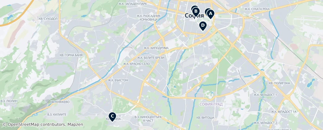 Map of Sofia City Province