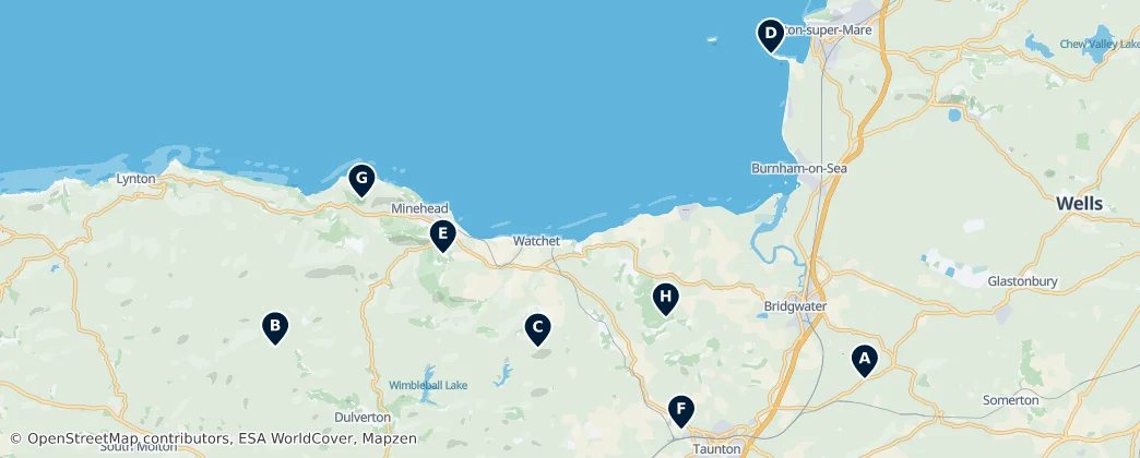 Map of Somerset