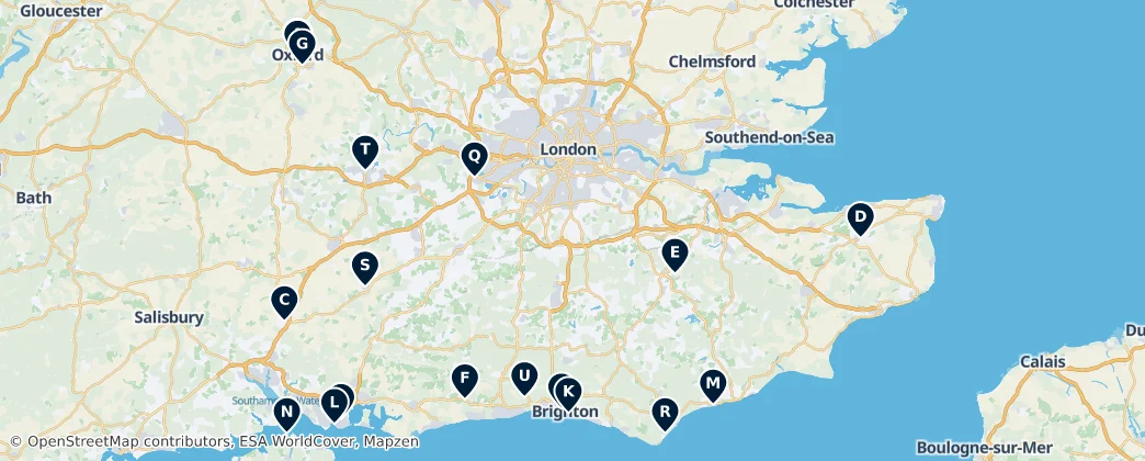 Map of Sudeste da Inglaterra
