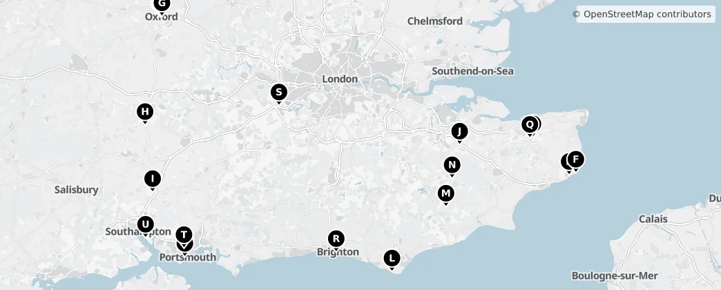 Map of Sudeste da Inglaterra