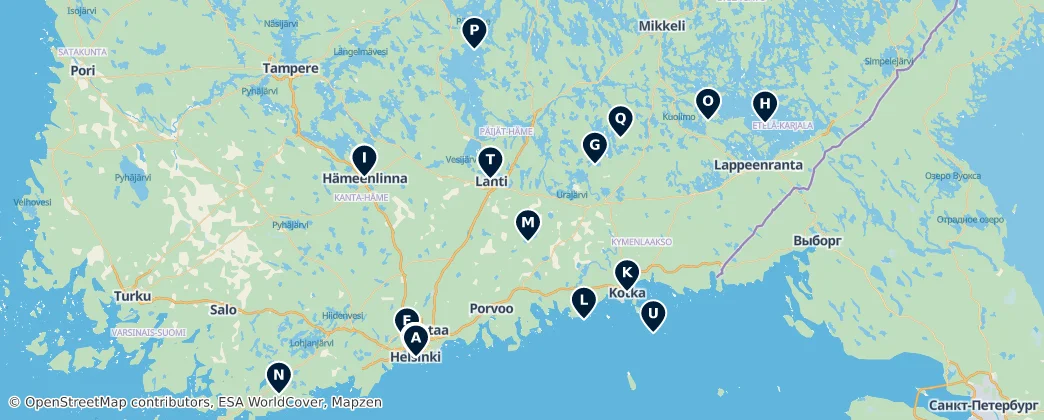 Map of Etelä-Suomi