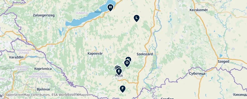 Map of Southern Transdanubia