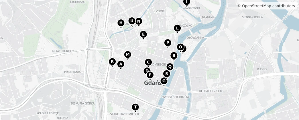 Map of Śródmieście, Gdańsk