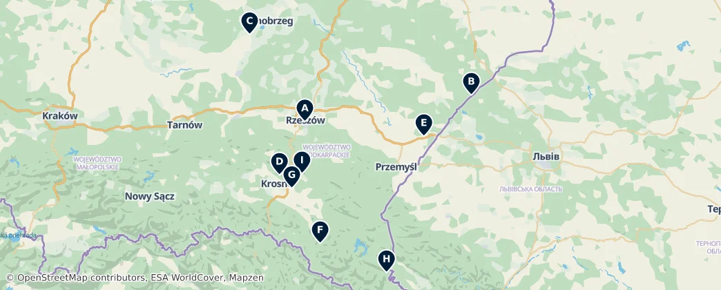Map of Subcarpácia