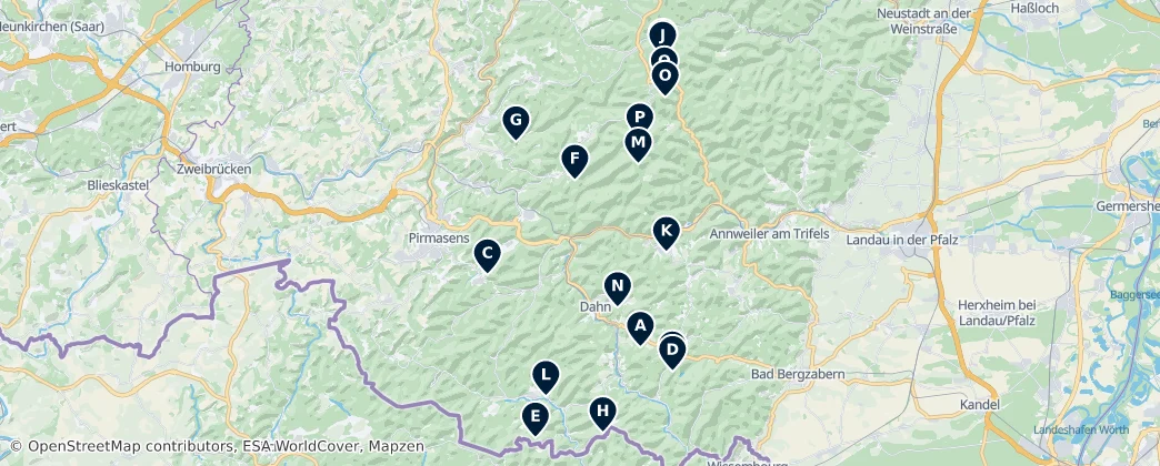 Map of Palatinado do Sudoeste