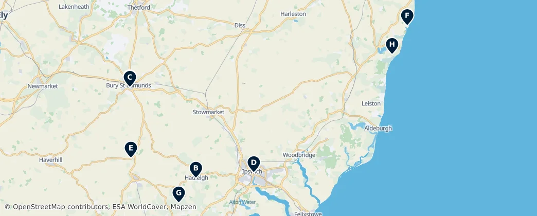 Map of Suffolk