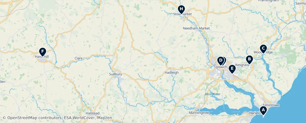 Map of Suffolk