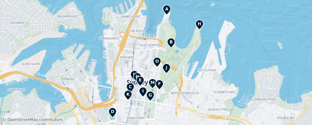 Map of Sydney central business district