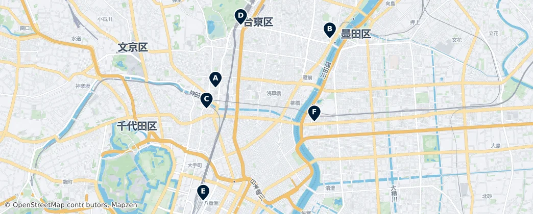 Map of Taitō