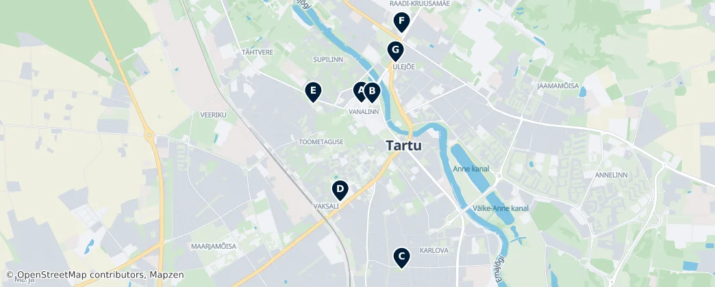 Map of Tartu