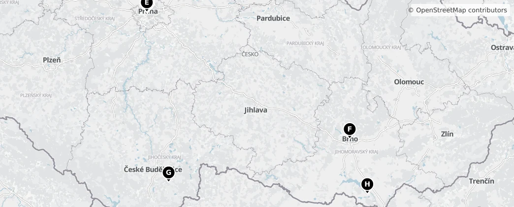 Map of Tcheca