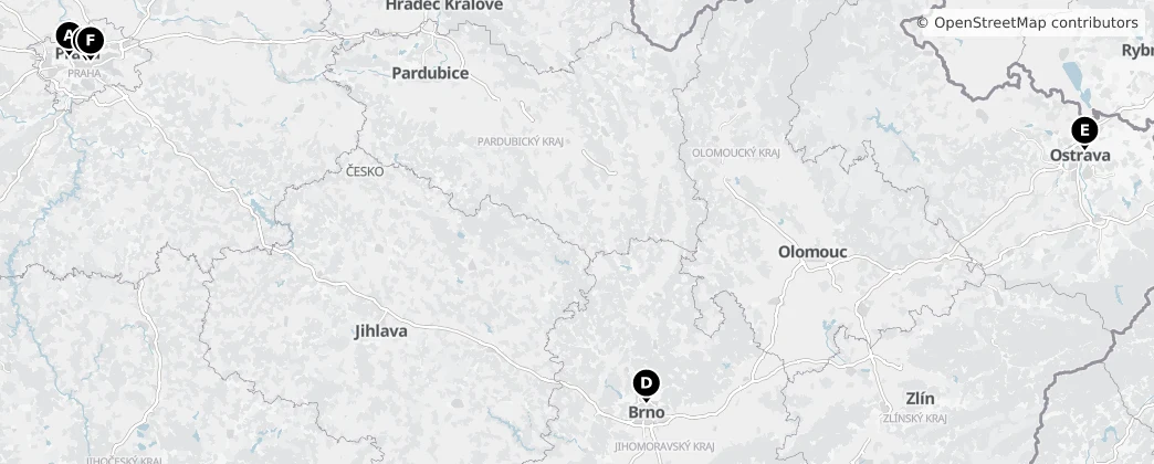 Map of Tcheca