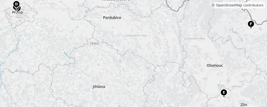 Map of Tcheca