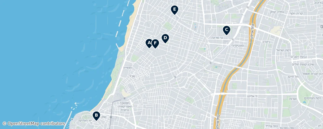 Map of Tel Aviv