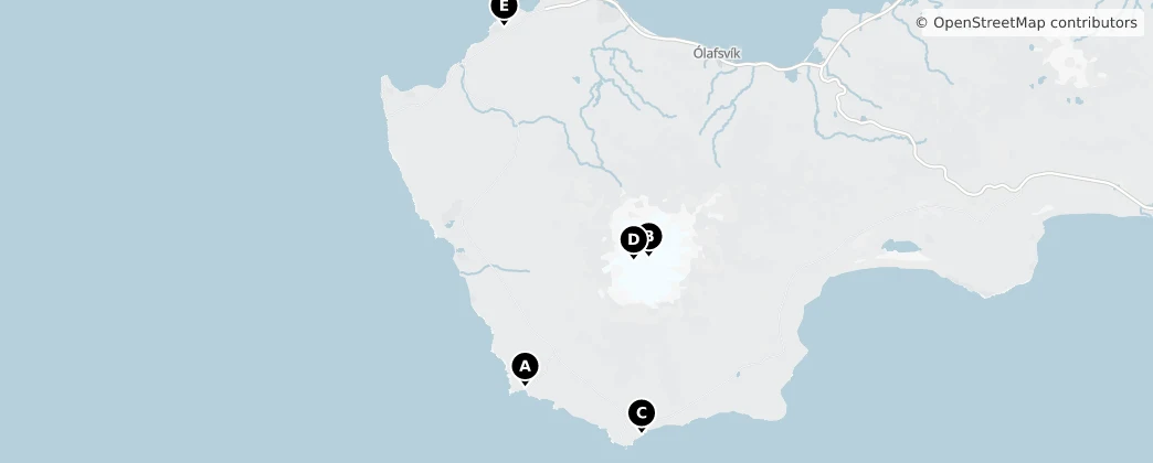 Map of Þjóðgarðurinn Snæfellsjökull