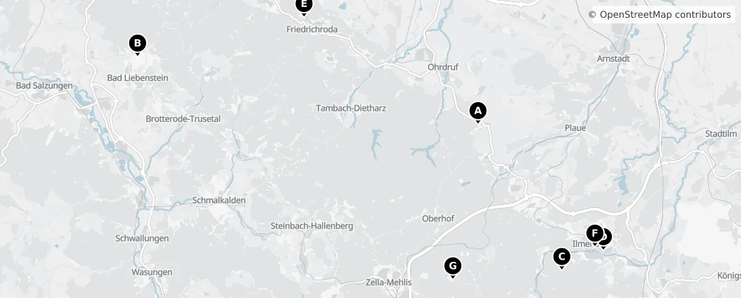 Map of Thuringian Forest