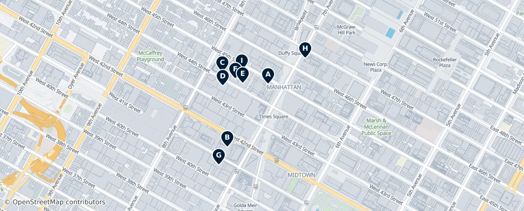 Map of Theater District