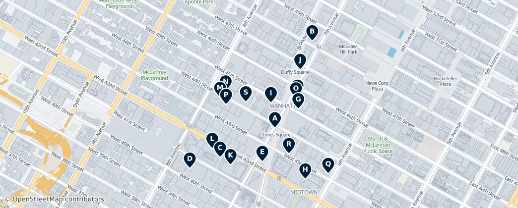 Map of Theater District