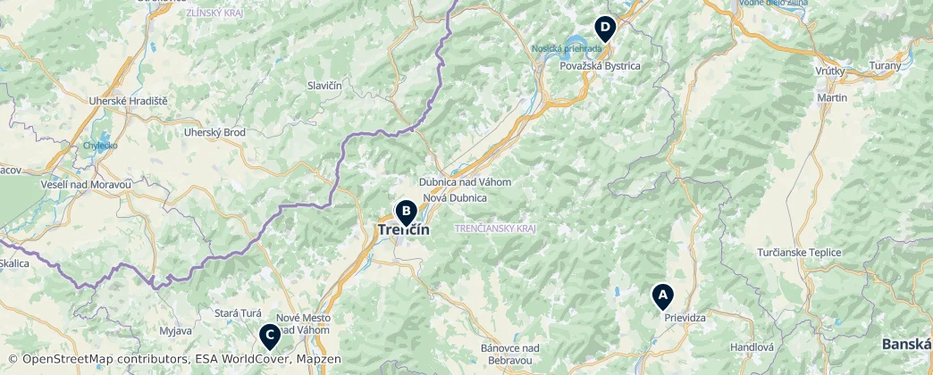 Map of Trenčín